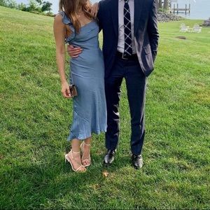 ASTR satin baby blue dress like new only worn once